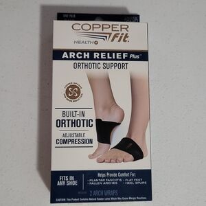 Copper Fit Arch Relief Plus Built in Orthotic Support Adjustable Compression